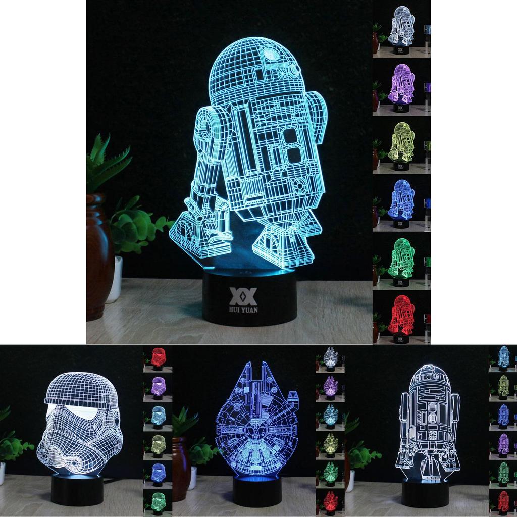 Star Wars Mini 3d Night Lamp For Kids Room And Collectors