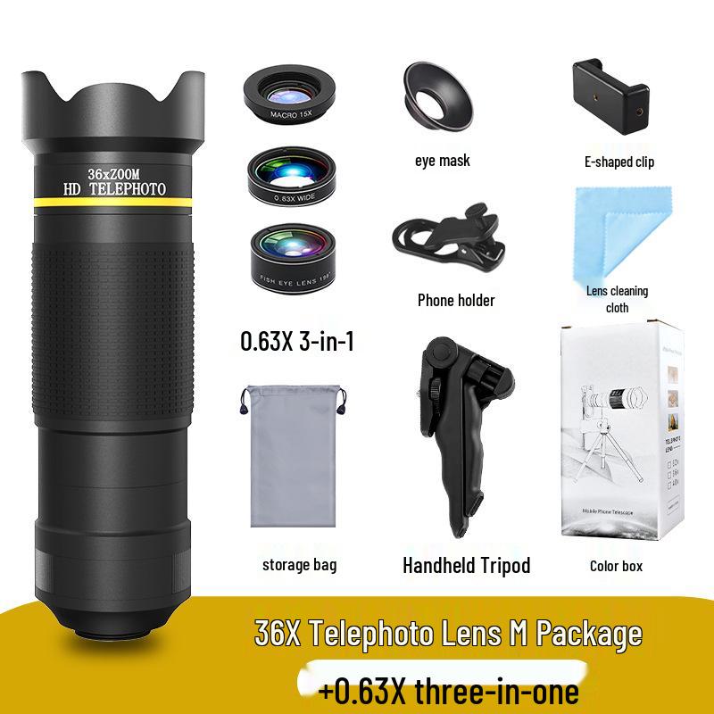 36x Telelens voor Mobiel: HD Monoculair met Breed Zicht voor Concerten, Vissen en Live Streaming