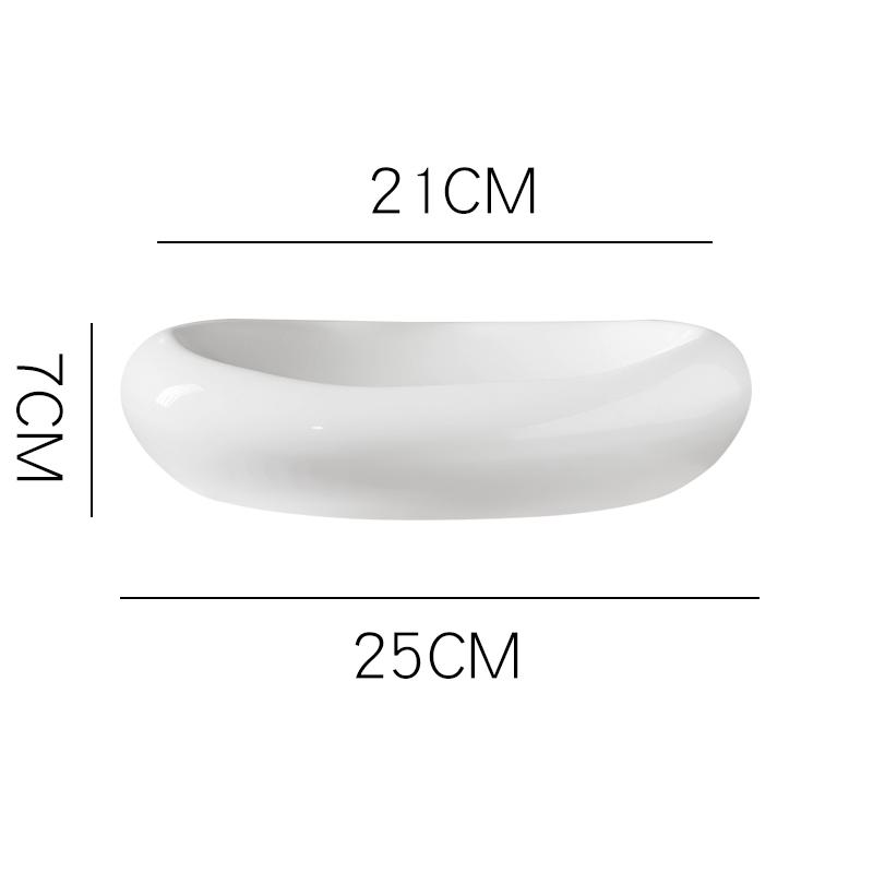 White Ceramic Dining Plates Fish Dish Dessert Plate Western Style Steak Plate Sashimi Disc Fruit Dish Salad Bowl Sushi Plates