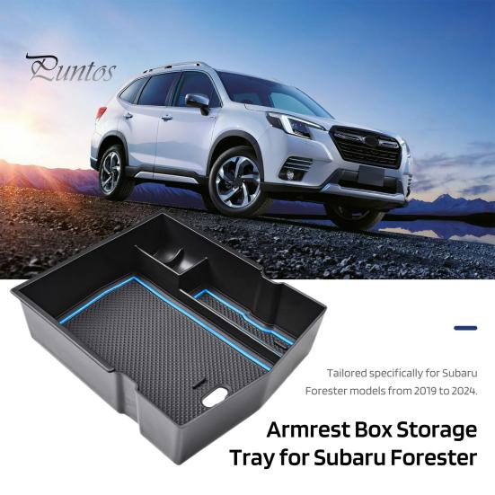 Ablagefach für Armlehnenbox für Subaru Forester 2024–2019, USB-Loch, abnehmbare Pads, einfache Installation, Innen-Organizer für leicht zugänglichen versteckten Stauraum