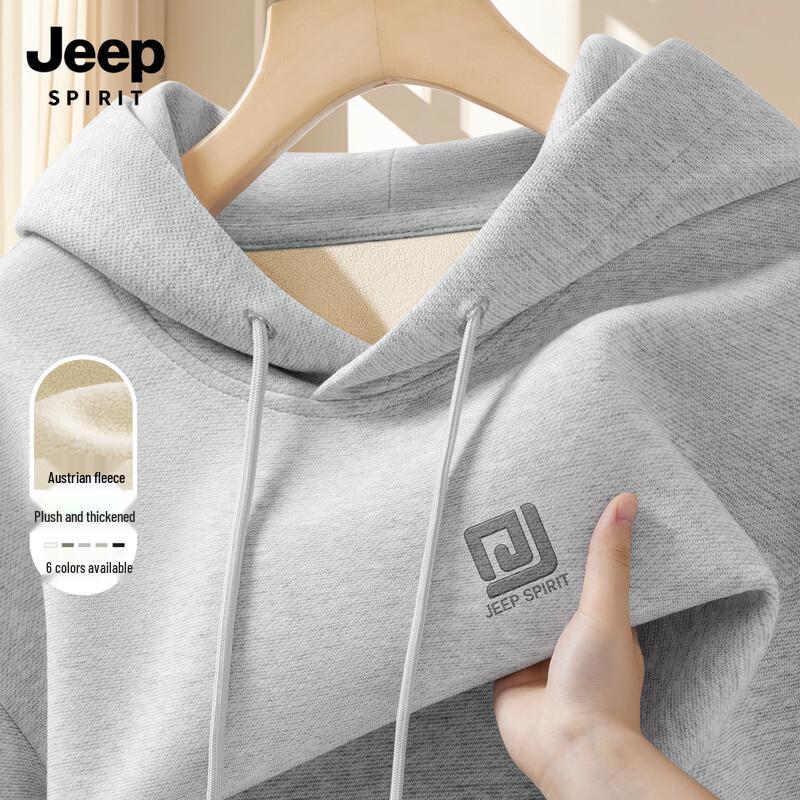 

Jeep Spirit Men s 2025 Fall/Winter Fleece-Lined Hooded Sweatshirt 3XL