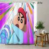 Crayon Shin-Chan & Friends Adventure 2D Print Waterproof Shower Curtain, Anime Bathroom Decor With Hooks