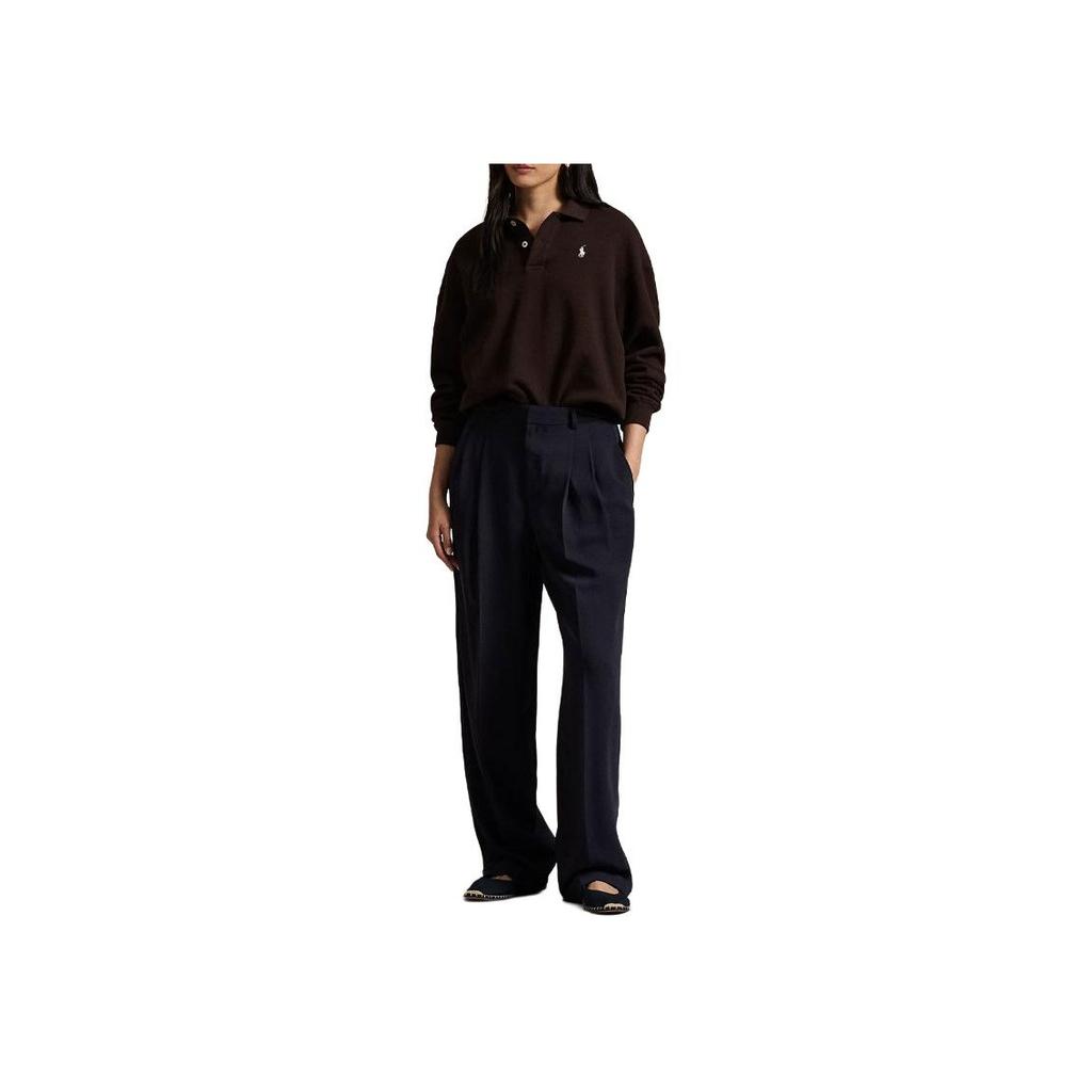 Polo Ralph Lauren Long Sleeve Fleece Pullover Polo Shirt Women Tops 211947966-009