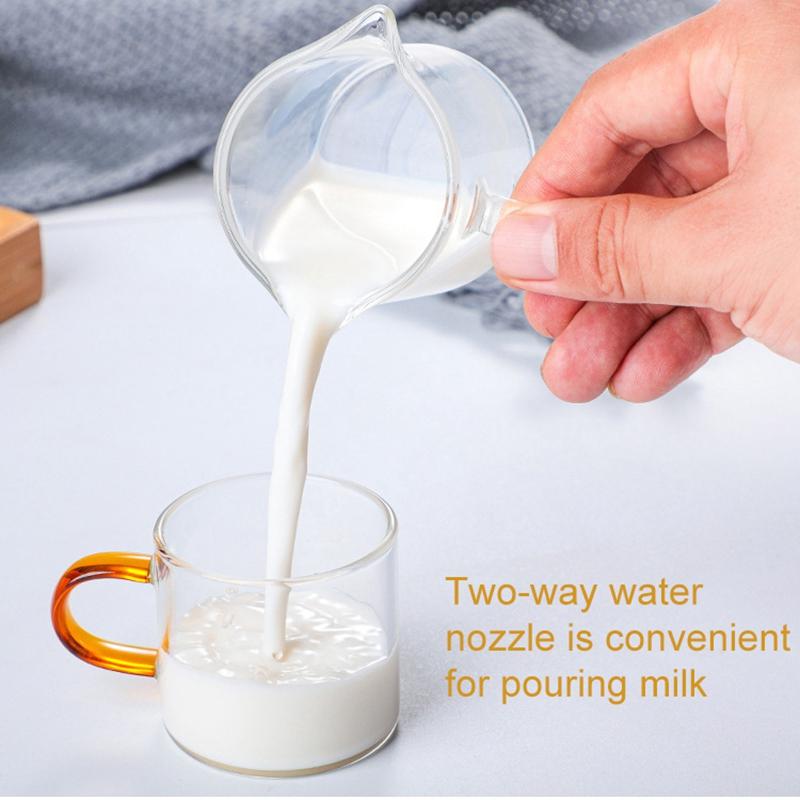 Double Mouth Coffee Mug Double-spout Transparent Handle Glasses