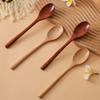 3/6pcs Natural Wood Spoon Long Handle Solid Wood Soup Spoon Eat Ramen Noodle Soup Spoon Japanese Household Eating Spoon