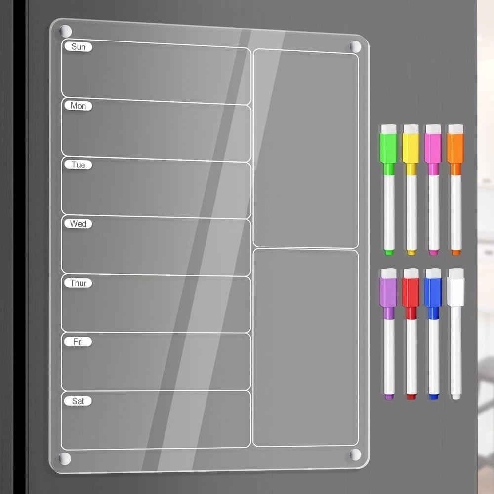 Reusable Magnetic Menu Board Acrylic Weekly Planning Board Durable Meal Planner  Kitchen
