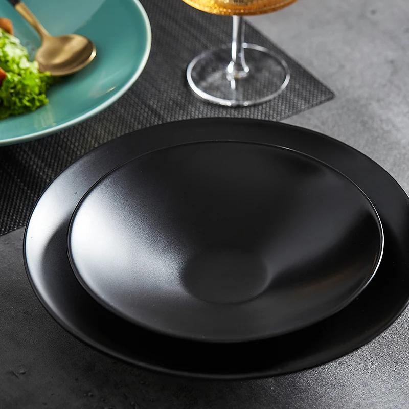 Special-shaped Ceramic Pasta Plate Creative Salad Deep Soup White French Hotel Dish Tableware Kitchen Supplies