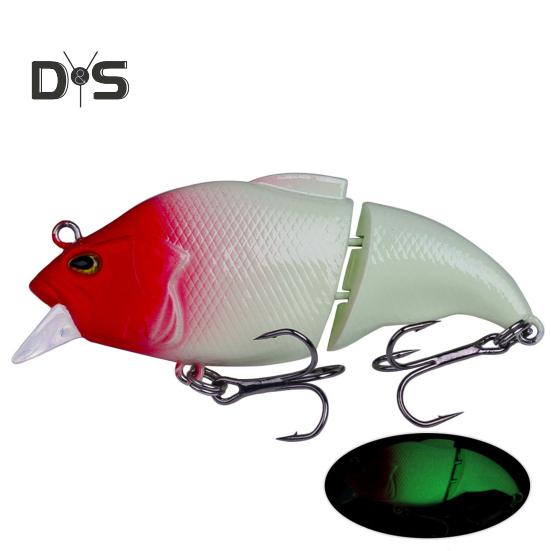 7,5 cm/12 g Leddelt VIB Fiskeagn med Kroker Realistisk 2-delt Svømmeagn Hardt Kunstig Agn Ferskvann Saltvann Fiskeutstyr