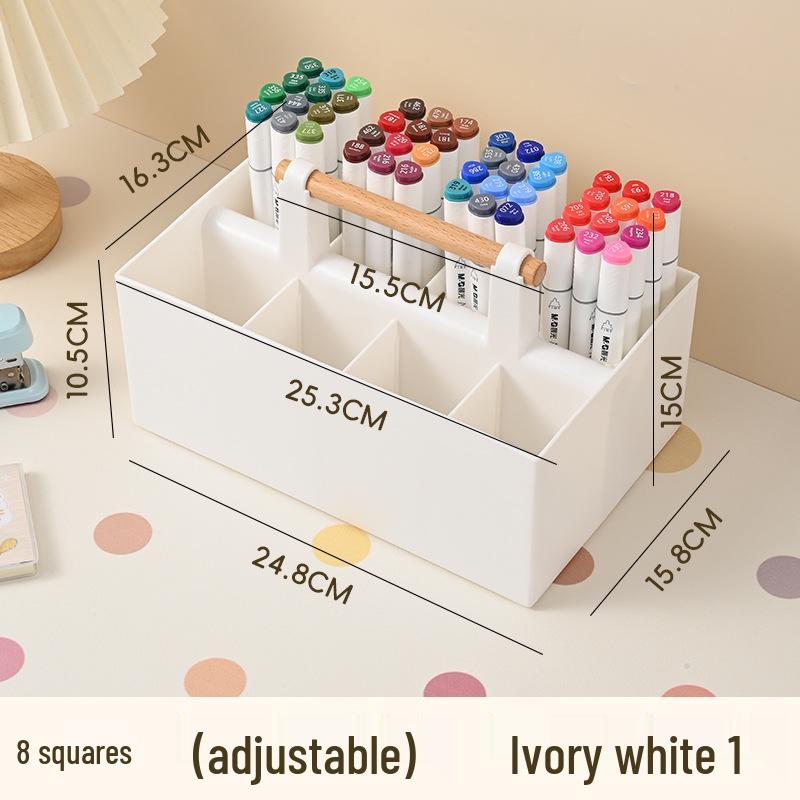 Многосекционный настольный органайзер: Коробка для хранения ручных маркеров и держатель для ручек