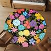 1pc Flowers Pattern Round Chair Mat Area Rug - Non-Slip, Floor Mat for Office, Bedroom, and Indoor Decor -1002163