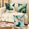 Green Gold Blush Marble Cushion Cover Soft Short Plush Pillow Cover Smooth Cozy Texture Aesthetic Cushion Case Home Decor