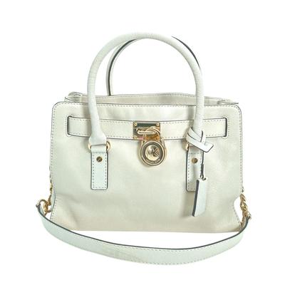 Shoulder Bag Leather Handbag Calfskin White Women Used