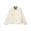 Stussy Holiday Collection FW23 Shop Jacket Distressed Canvas Warm Work Jacket Unisex Jackets White 115726