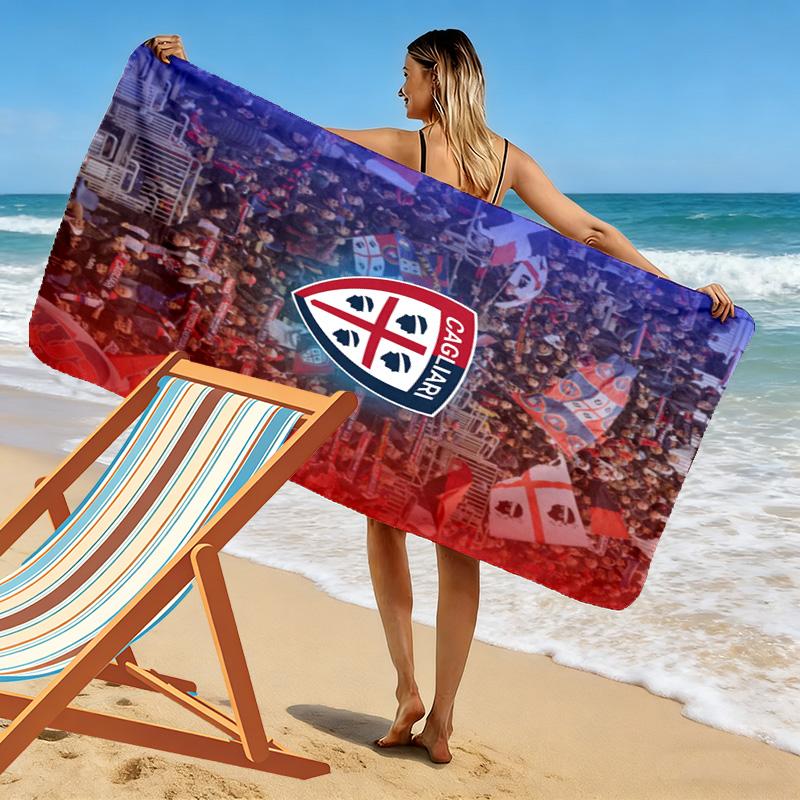 Asciugamano da Spiaggia Stampa Cagliari FC, Asciugamano Grande Morbido ad Asciugatura Rapida per Spiaggia Campeggio Nuoto