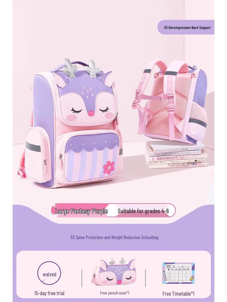 Lightweight Cute Backpack for Girls, Grades 1-6