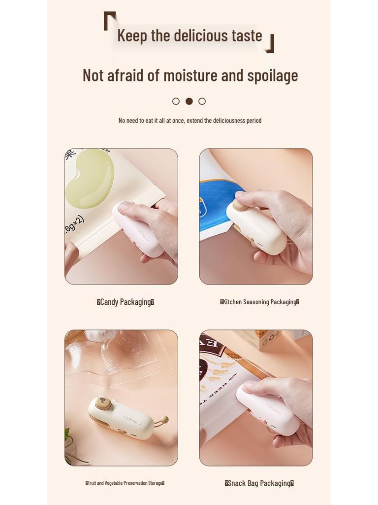Mini Portable Snack Sealer: Household Heat Sealing Clip for Plastic Bags