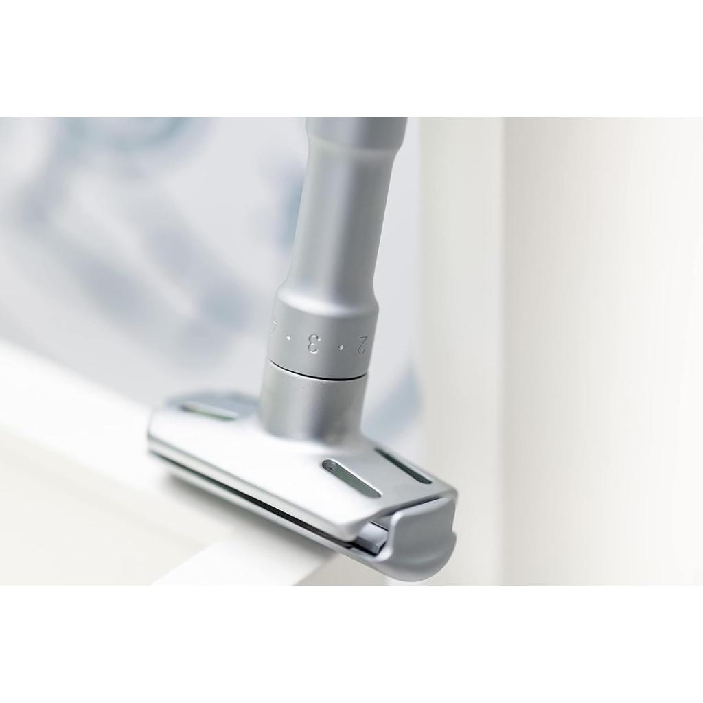 MERKUR FUTUR 700 Safety Razor Adjustable Duo Clip Matte Chrome [Official Manufacturer's Warranty/Authentic] German-Made Double-Edged