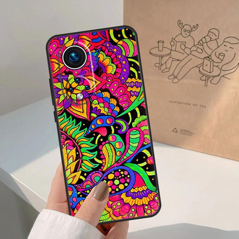 70s hippie Psychedelic floral flowers Case For Honor Magic 5 6 7 Lite 8 Pro Honor 400 200 Pro X9c X9b X9a X8b 50 70 90 Cover