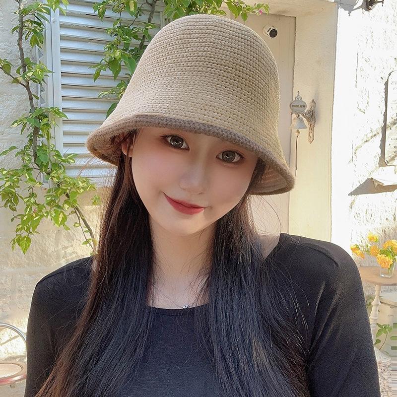 Chenier hat women's autumn and winter wool hat versatile face small knitted bucket hat warm fashion bucket hat
