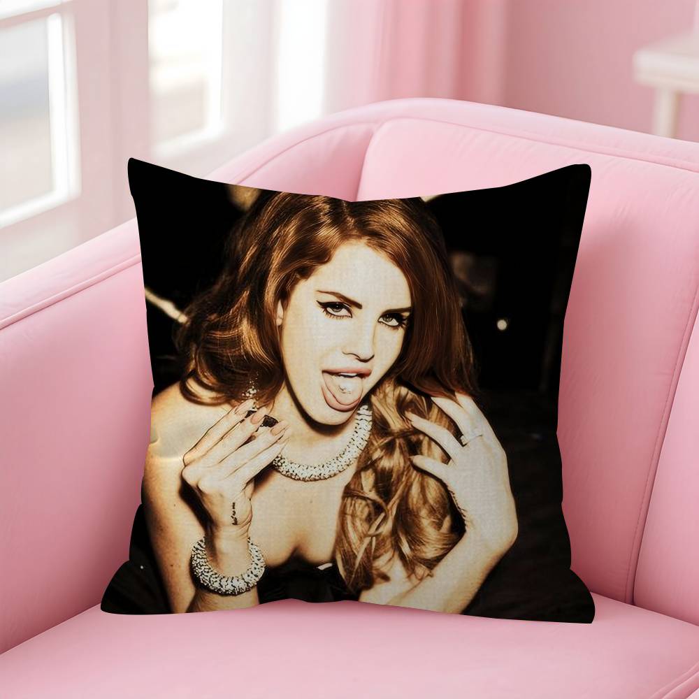 Singer Lana cool Del Rey Doublesided Printed pillow cover Short plush Suitable living rooms bedrooms sofas throw cushion cover