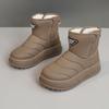 22 new 22 autumn and winter snow boots casual women's velvet medium-top heightening cotton shoes solid color warm