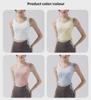 Women's Sleeveless Slim Fit Jacquard Sports Vest for Running, Yoga, and Pilates