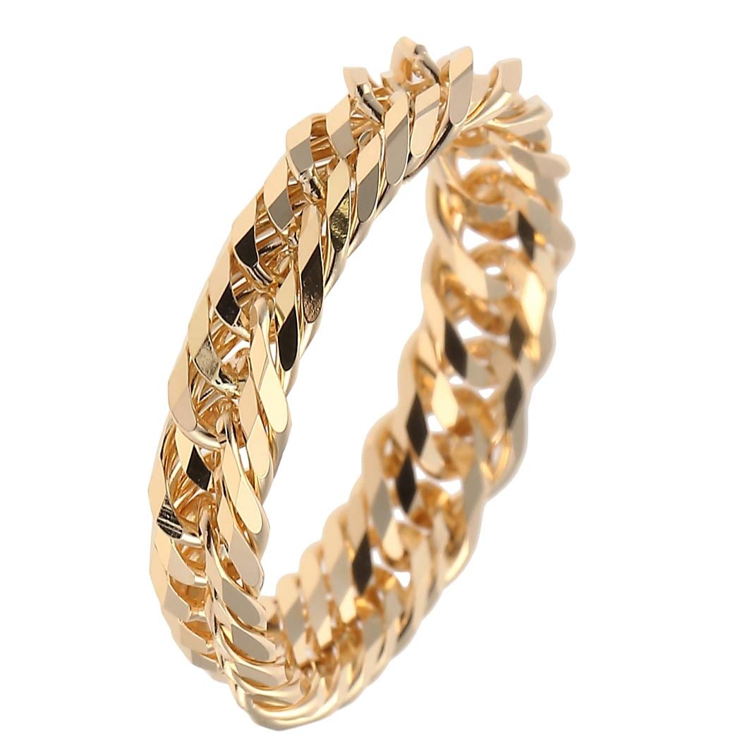 

18K Gold Curbside Made in Japan Diameter Outer Diameter Size [Fairy Carret] 12-Sided Ring, (Inner 16.3mm, 19.7mm, 11) золотий