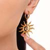 Orecchini Pendenti a Spirale Girasole in Metallo Acciaio Inossidabile per Donna Vintage Colore Oro Sole Geometrico Orecchini a Goccia Gioielli Regalo