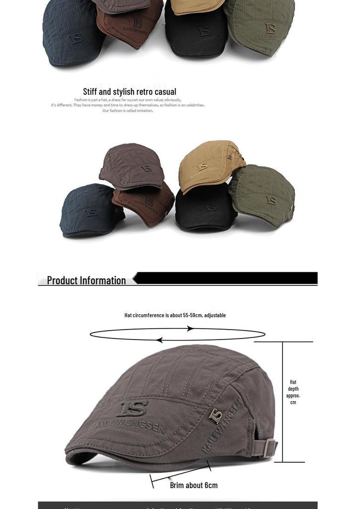 Unisex Spring/Summer Cotton Flat Cap: Retro British Fashion Forward & Casual Beret