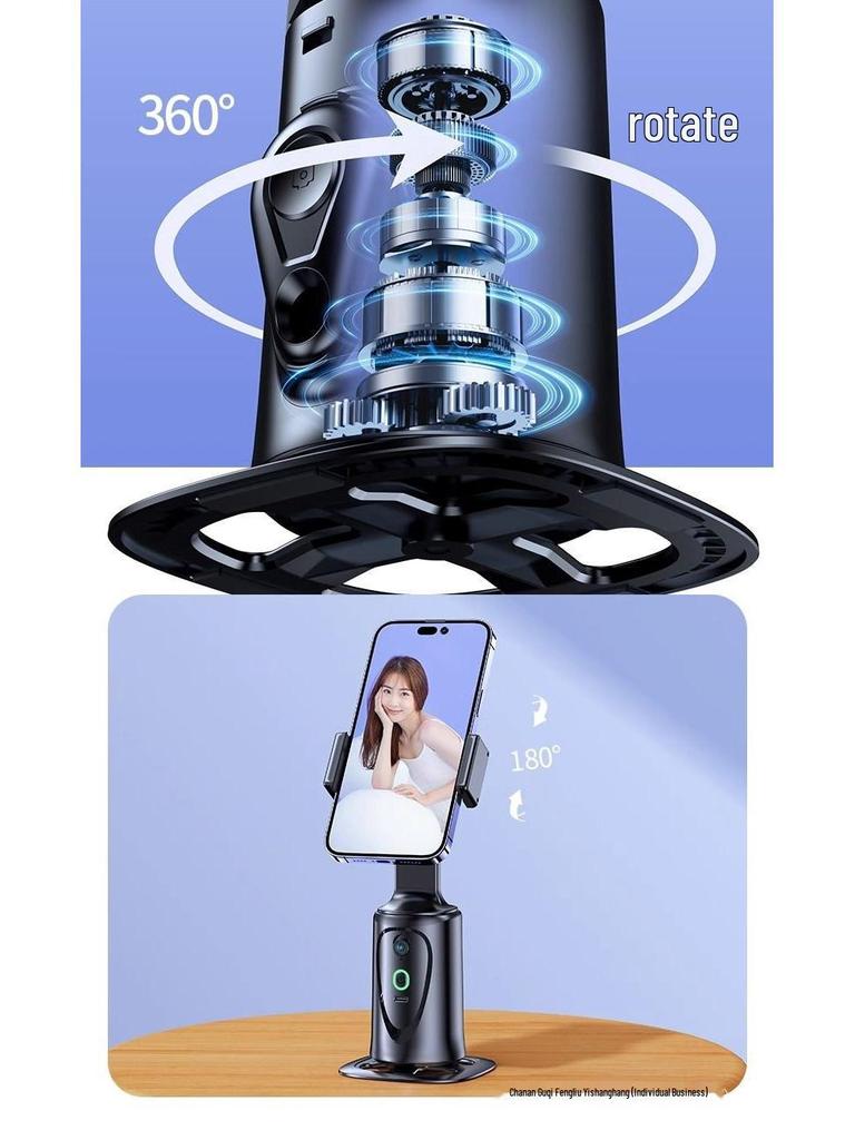 Auto 360° Rotating Phone Gimbal & Selfie Stick with Face Tracking for Live Streaming