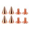 100 Sets Spiked Cone Spike Stud High Hardness Metal Plating   Gold Screw Back Studs Spikes Kit for   Clothing Shoes