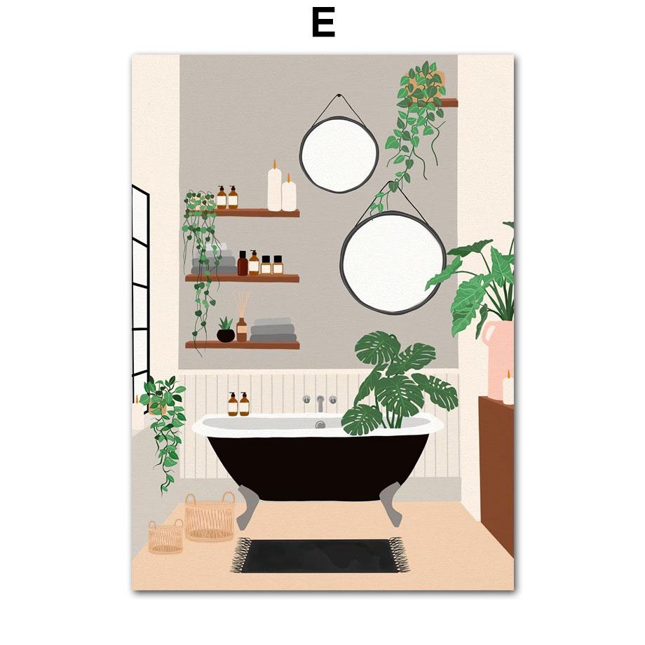 Boho Monstera Zimmerpflanze Abstraktes Lebensstil Wandkunst Leinwandmalerei Nordische Poster und Drucke Für Wohnzimmer Innendekor