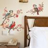 Malované větve a listy broskvoní, ptáci, ložnice, obývací pokoj, domácí dekorace, samolepky na zeď