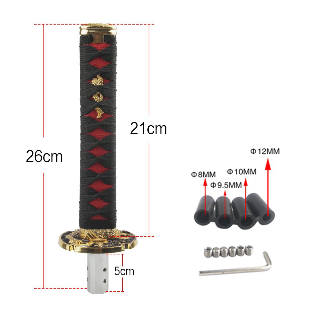 Universal JDM Samurai Sword Shift Knob 200mm / 260mm Samurai knife shift knob with adapter