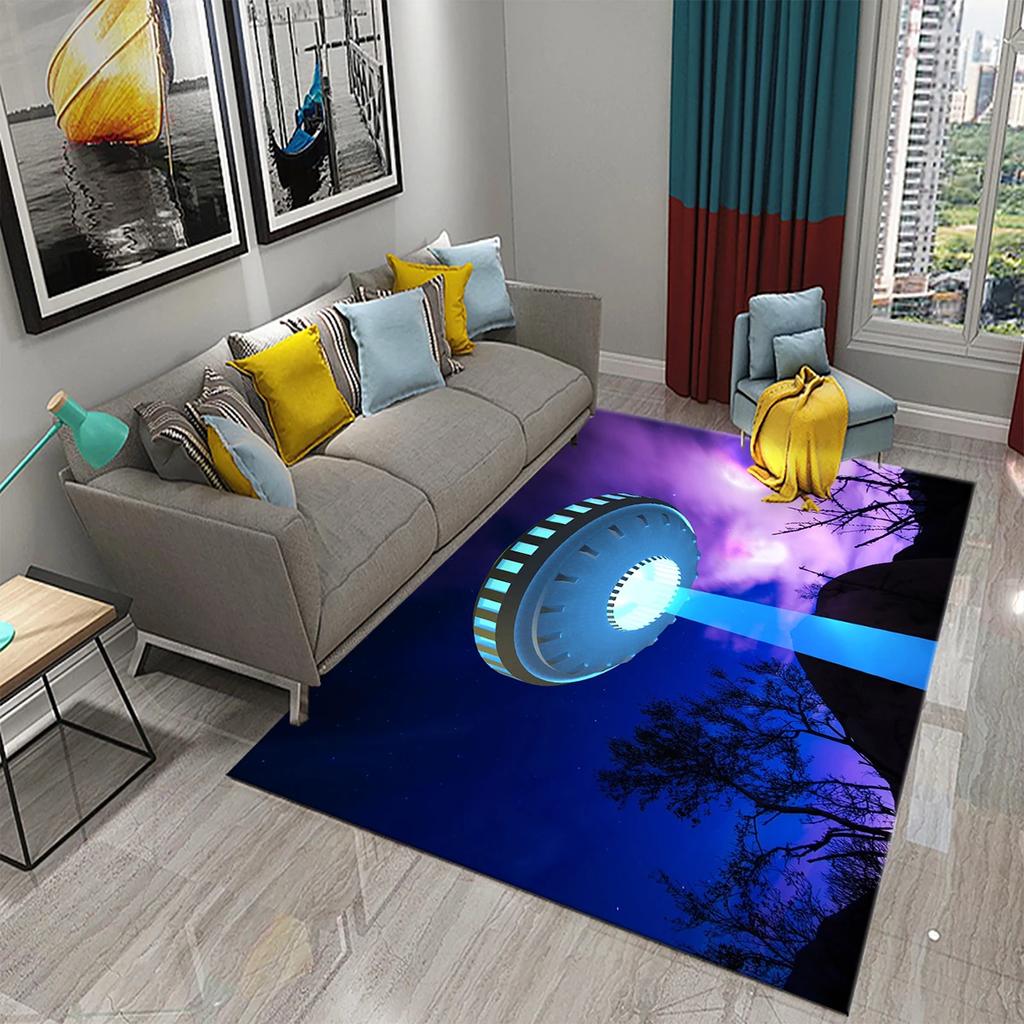 UFO Alien Carpet Mystery Science Fiction Theme Rugs for Bathroom Kitchen Floor Door Anti-Slip Mat Bedroom Entrance Decor Rugs