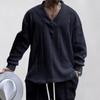 Autumn Cross-border Casual Jacquard Knitted Sweater Men's Autumn Loose Long-sleeved T-shirt Men's V-neck Pullover Jacquard Top