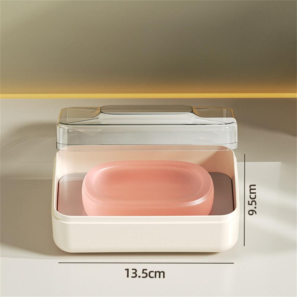 Bathroom Waterproof Soap Box Travel Portable Countertop Soap Box Creative Transparent Plastic Soap Storage Box With Lid Case
