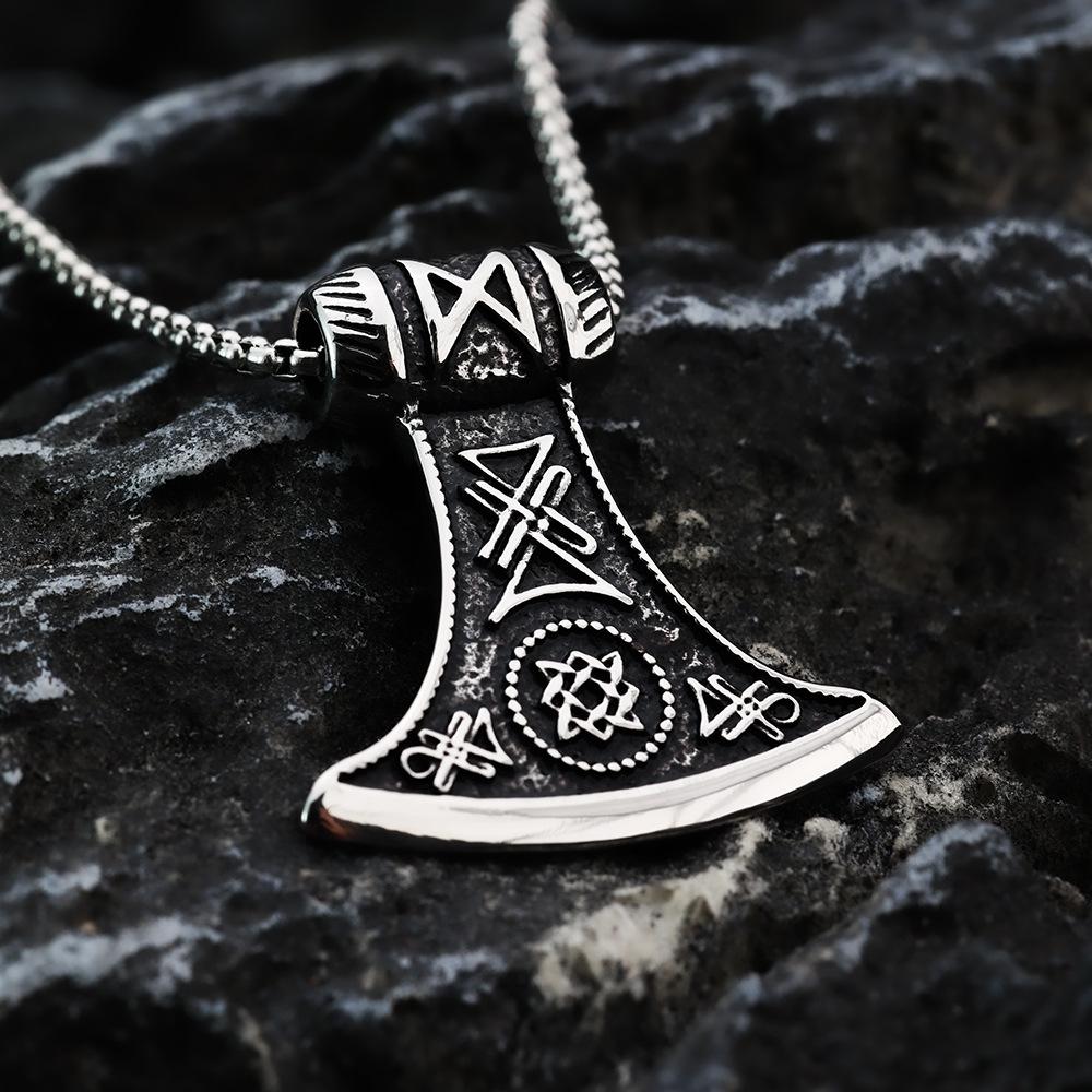 Nordic Stainless Steel Viking Double-Sided Slavic Axe Pendant