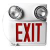 LED Exit Sign with Lights Adjustable Head Light Emergency Lighting Lamp Built In 800mAh Battery