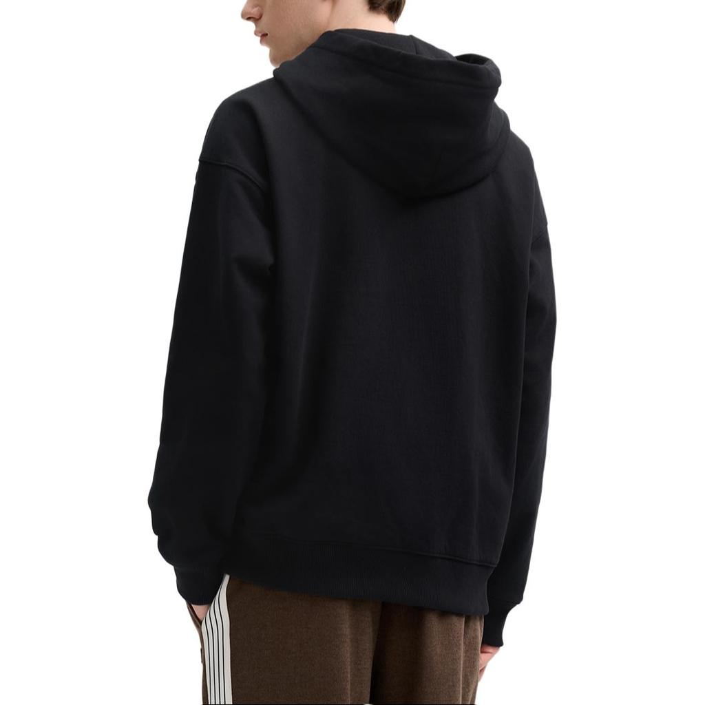 FILA Milano Series Simple Casual Versatile Fleece Hoodie Men hoodies Black F11M515205FBK