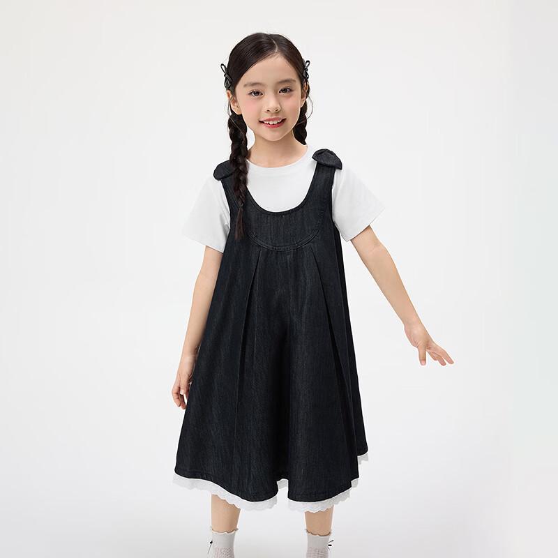 Girls' Summer Sleeveless A-line Dress with Bowknot