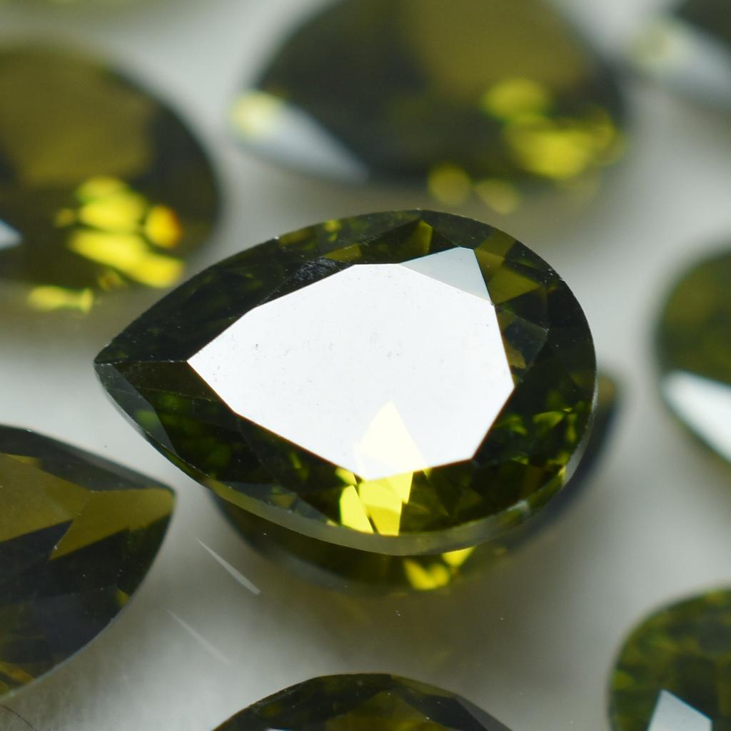 Natural Green Sapphire Loose Gemstone 21 pcs Pear Cut 6x5 mm Lot September Birthday Birthstone