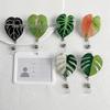 360° Rotating Leaf Acrylic Retractable Badge Holder with Crocodile Clip