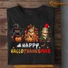 Süße Halloween-Schwarze Katze, Glückliche Hallothanksmas Katzen Mit Drei AD572 Unisex T-Shirt