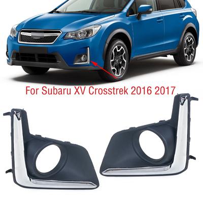 For Subaru XV Crosstrek 2016 2017 Car Front Bumper Fog Light Lamp Frame Cover Foglight Foglamp Chrome Trim Cap Hood Lid