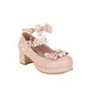 Süße Perle Schleife Mädchenschuhe 2025 Damen Absätze Plateau Spitze Prinzessin Mary Jane Lolita Schuhe Party High Heels Damen Pumps30-43