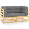 Day and Night - Day and Night 2-seater Garden Sofa with Solid Pine Wood Cushions