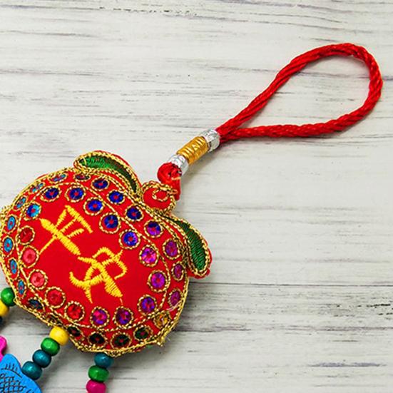 Windspiele Beutel Entzückend Mehrfachmuster Chinesischer Stil Autoanhänger Fisch Metallglocke Windspiele für Drachenbootfest