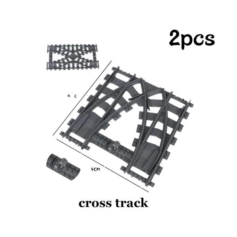 City Train Parts Tracks Train Station Bricks Railway Buffer Stop Model Rails Straight Curved Railways Building Blocks MOC Toys
