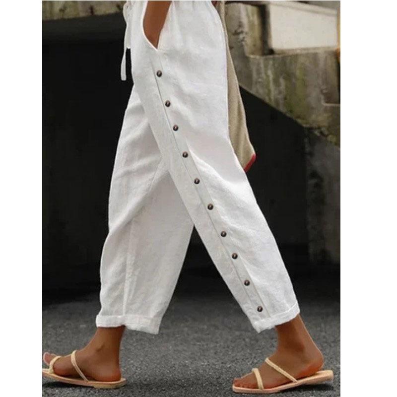 2026 Autumn Women s Elastic Waist Loose Cropped Pants - Versatile Casual Style S